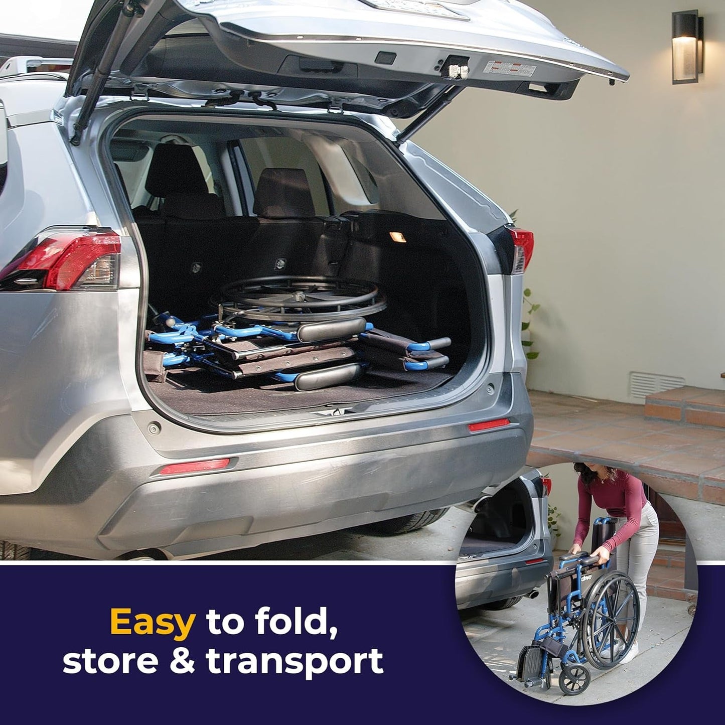 Blue Streak Wheelchair with Flip Back Desk Arms, Swing Away